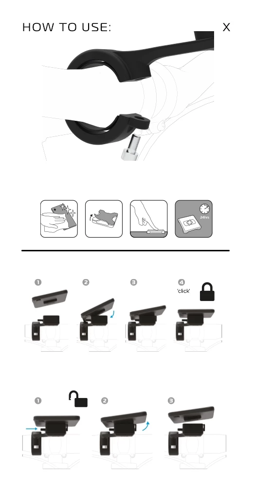 Oxford CLIQR Out-Front Bicycle Handlebar Phone Mount - Image 3